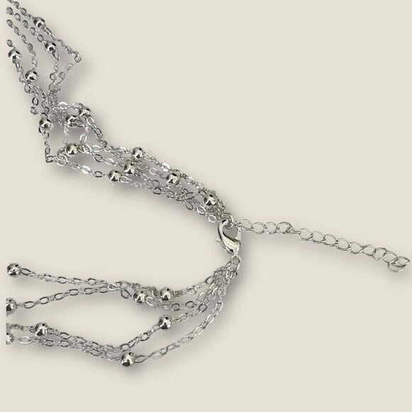 multilayer silver plated necklace four in one NWOT - Picture 9 of 12